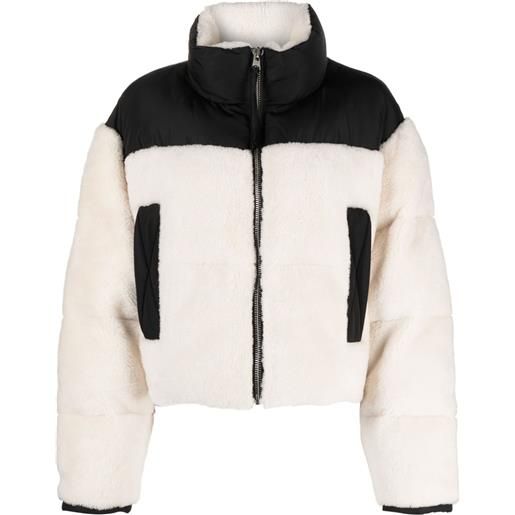 Shoreditch Ski Club piumino maya con collo shearling - bianco