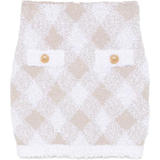 Balmain minigonna a rombi - bianco