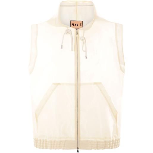 Plan C gilet con cappuccio - bianco