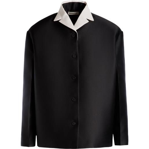 Bally giacca con colletto a contrasto - nero