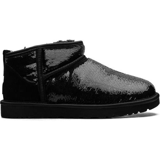 UGG stivali classic ultra mini "mirror ball black" - nero
