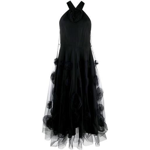 Viktor & Rolf floral-motif tulle maxi dress - nero