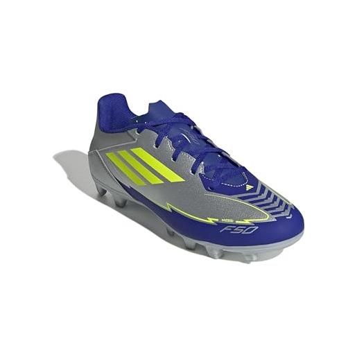 adidas f50 club football boots fg/mg, scarpe da calcio unisex-adulto, cloud white/core black/solar yellow, 46 eu
