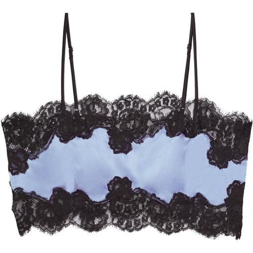 Fleur Du Mal top a fascia con pizzo - blu
