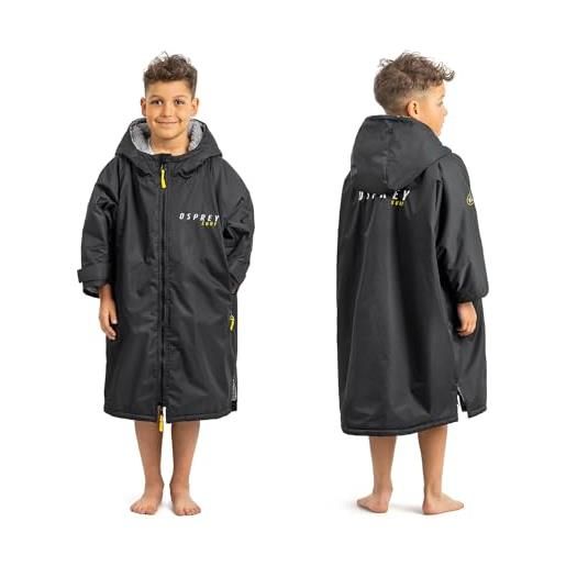 Osprey accappatoio impermeabile per bambini, antivento, maniche a 3/4, per spiaggia, nuoto e surf, età 6-10 anni