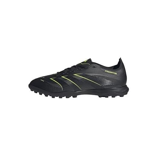 adidas predator league turf football boots, scarpe da calcio unisex-adulto, core black/carbon/lucid lemon, 36 eu
