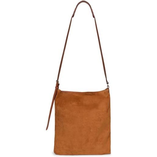 DRIES VAN NOTEN borsa tote in suede - marrone