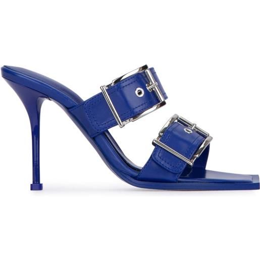 Alexander McQueen sandali in pelle con fibbia 100mm - blu