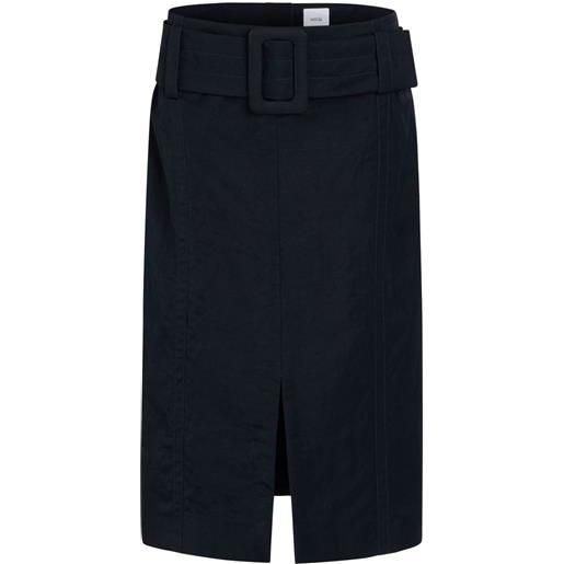 Patou gonna midi con cintura - blu