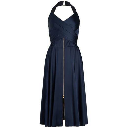 Patou abito midi in raso con scollo posteriore - blu