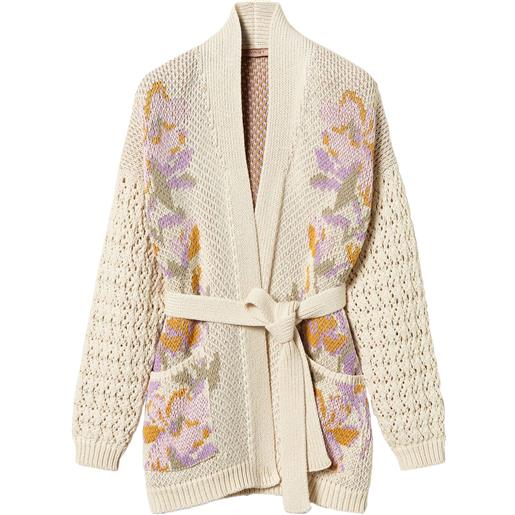 TWINSET cardigan con motivo a fiori - bianco