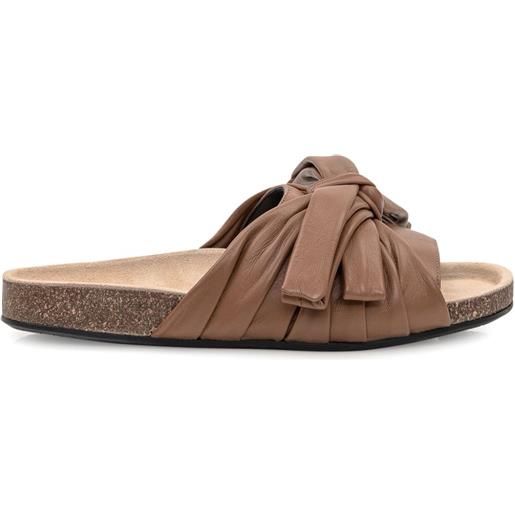 JW Anderson sandali bow con suola piatta - marrone