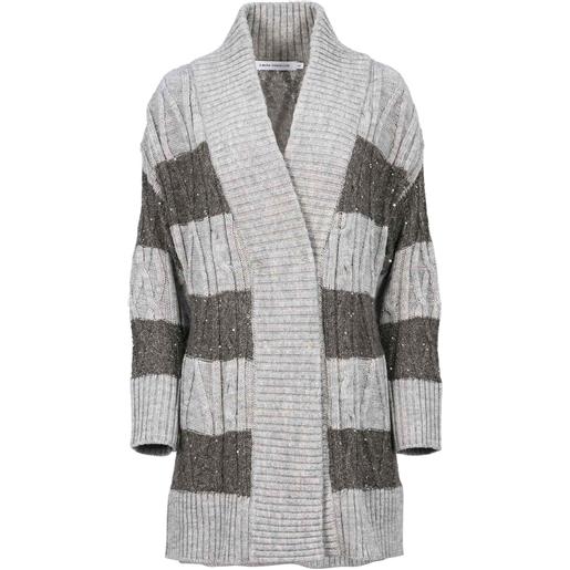 SIMONA CORSELLINI cardigan a righe - grigio