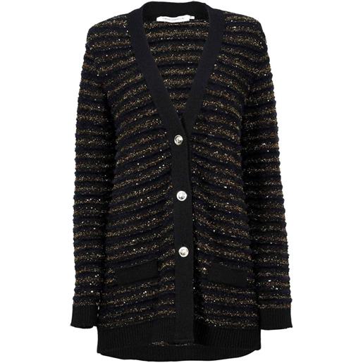 SIMONA CORSELLINI cardigan a righe - nero