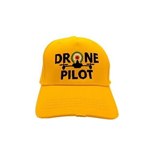 Fashion Graphic cappello berretto pilota di apr drone pilot serie professionale operatore assistente tecnico video sapr (giallo)