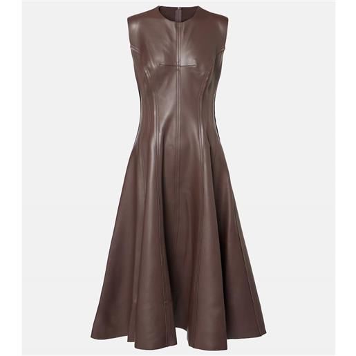 Norma Kamali abito midi grace in similpelle