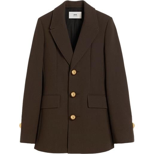 AMI Paris giacca aderente con bottoni - marrone