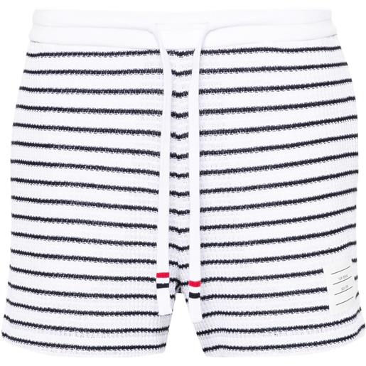 Thom Browne shorts a righe - bianco