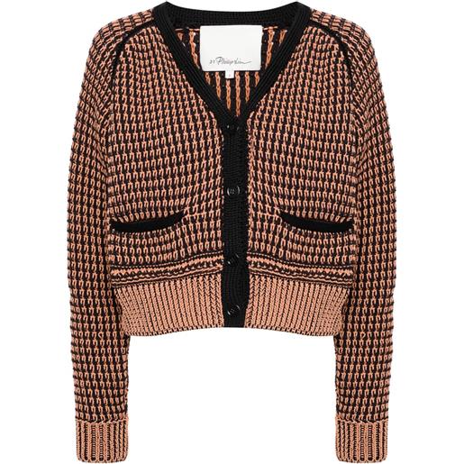 3.1 Phillip Lim cardigan crop bicolore - arancione