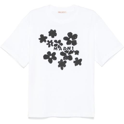 Marni t-shirt a fiori - bianco