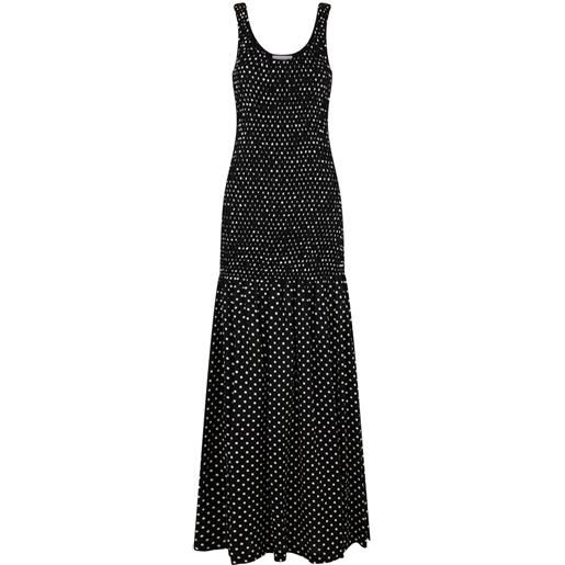 Rabanne abito lungo a pois - nero