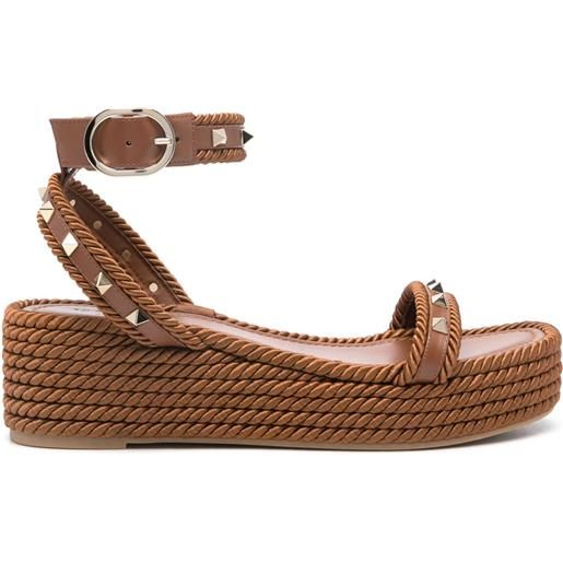 Valentino Garavani espadrilles rockstud 45mm - marrone
