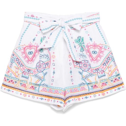 Camilla shorts con cintura - bianco