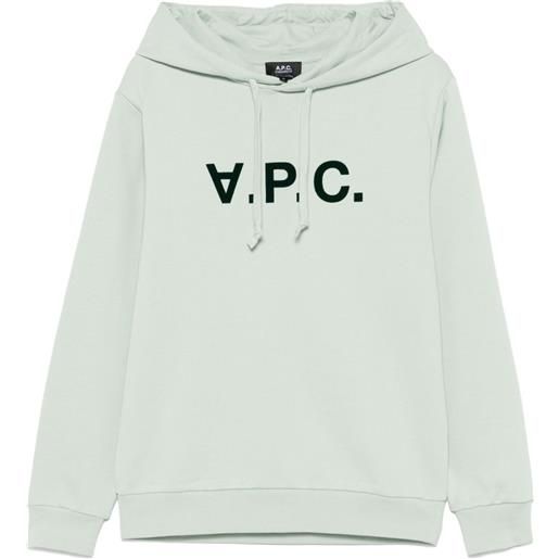 A.P.C. felpa con cappuccio - verde