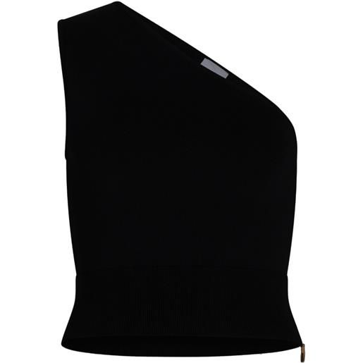 Patou top monospalla in maglia - nero