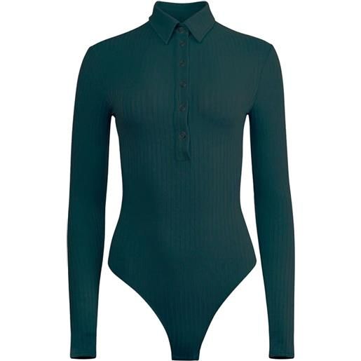 Fleur Du Mal body in maglia a coste - verde
