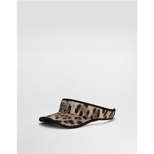 Dolce & Gabbana visiera in cotone stampa leo con logo