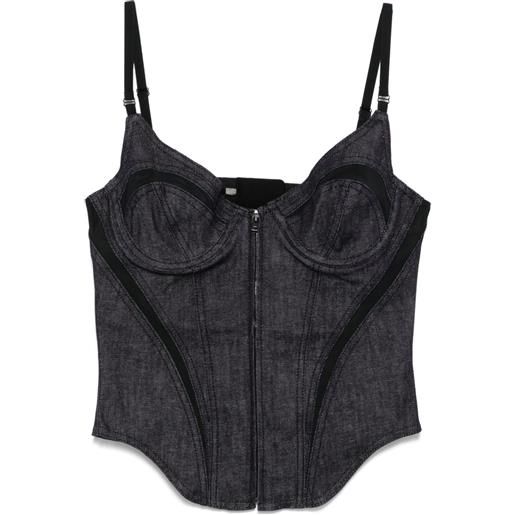 Mugler corsetto denim - nero