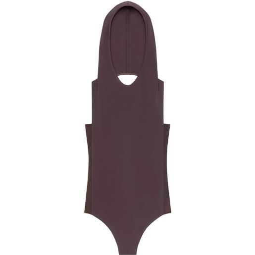 Courrèges body illusion con cappuccio - marrone