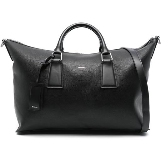 SANDRO borsone in pelle - nero
