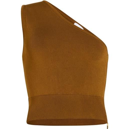 Patou top monospalla in maglia - marrone