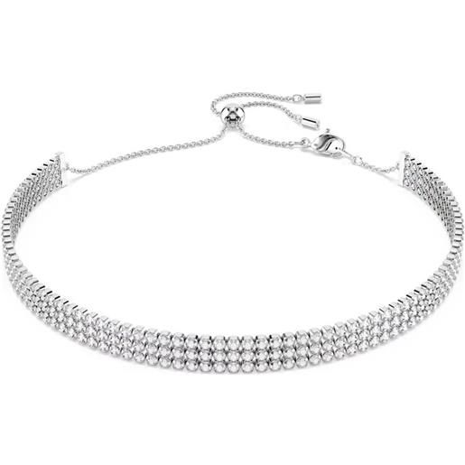 SWAROVSKI collana girocollo matrix, bianco, placcata rodio 5685755