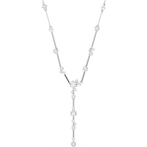 SWAROVSKI collana a y constella, crystal pearl, bianco, placcata rodio 5711830