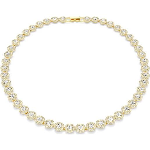 SWAROVSKI collana una angelic tennis placcato oro giallo, m - 38 cm