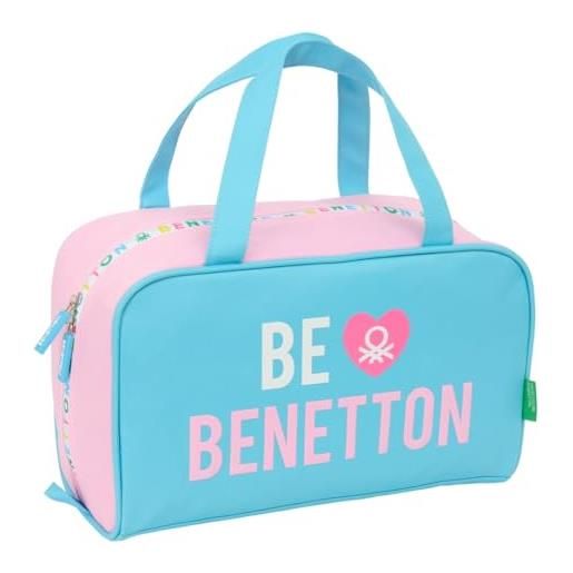 Safta benetton unique - beauty case rettangolare con manico, borsa per bambini, adattabile al carrello, ideale per bambini dai 5 ai 14 anni, comodo e versatile, qualità e resistenza, 31 x 14 x 19 cm, 