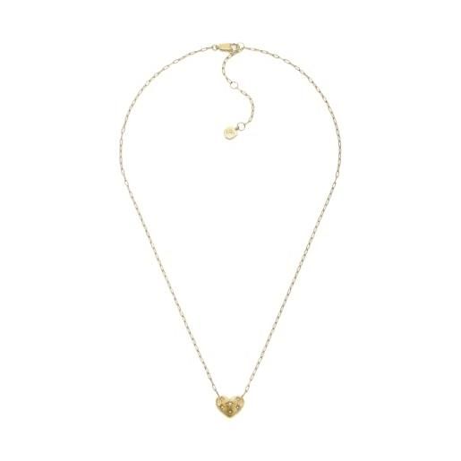Gioielli Donna Collana A Catena Fossil Donna In Acciaio, Chiusura A Moschettone - Colore Oro Lucido Collana Lunga Unisex Stile Minimal