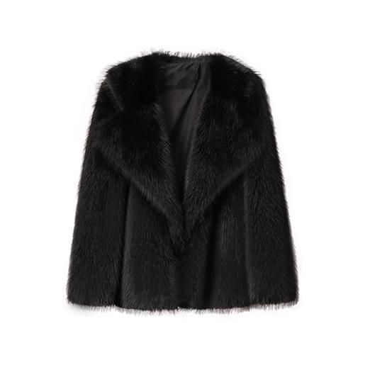 SUIUOI giacca invernale da donna in pelliccia sintetica, calda, oversize, termica, invernale, autunno, inverno, caldo, elegante, in pile, parka, bella giacca in pelliccia, verde, xl