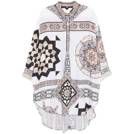 Camilla abito midi tile style - bianco