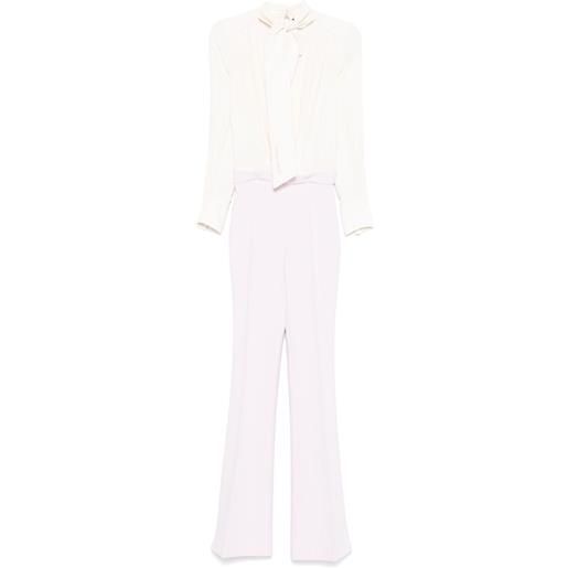 Elisabetta Franchi tuta intera in georgette - toni neutri