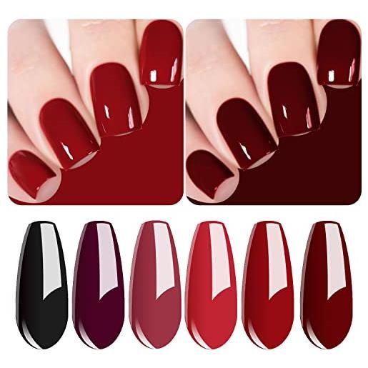 Vishine smalto gel semi-permanente rosso smalto uv led gel rosso vivo bordeaux nero viola rosa unghie uv anguria 6pcs