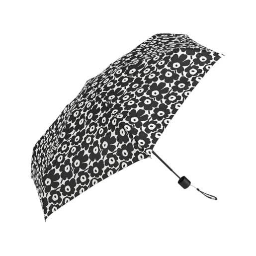 Marimekko mini unikko - ombrello manuale, colore: bianco, nero/bianco. 