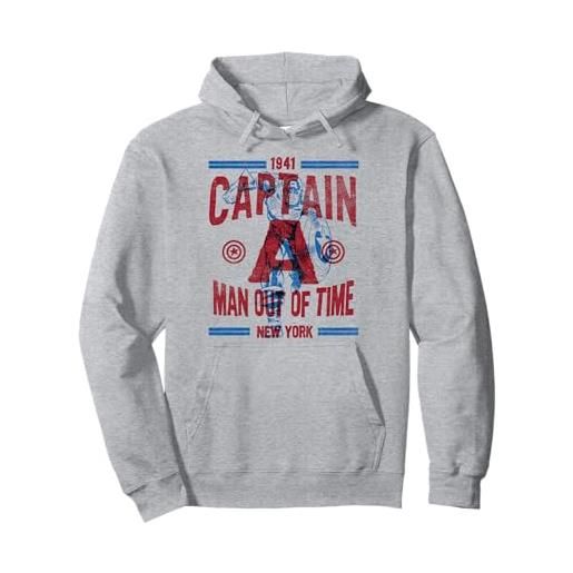 Marvel captain america avengers out of time felpa con cappuccio