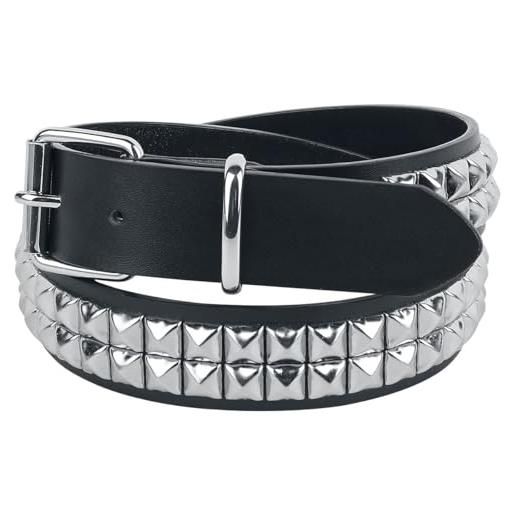 Black Premium by EMP unisex cintura nera con borchie a doppia fila 85 cm