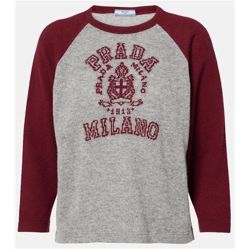 Prada pullover in cashmere con logo