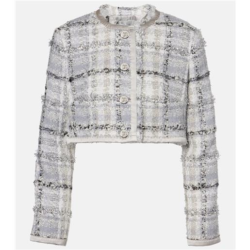 Dolce&Gabbana blazer cropped in tweed con lamã©