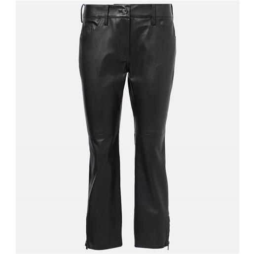 Magda Butrym pantaloni capri a vita bassa in pelle